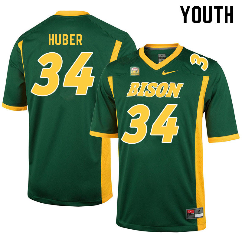 Youth #34 Kegan Huber North Dakota State Bison College Football Jerseys Sale-Green - Click Image to Close